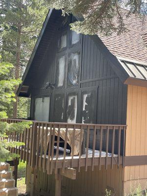 Back deck area - painting started