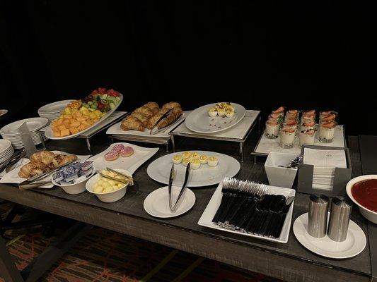 Continental Breakfast for staff. I like the idea of deviled eggs,