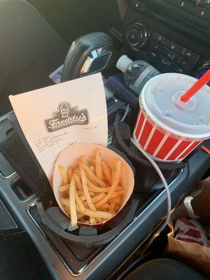 Cup of fries. Sure seems like for what you pay ($2.79), they could at least fill it to the top with fries.