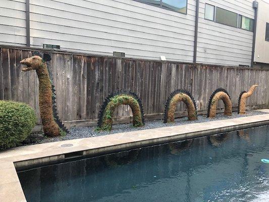 Lock ness Monster Topiary.   Houston, TX 2022