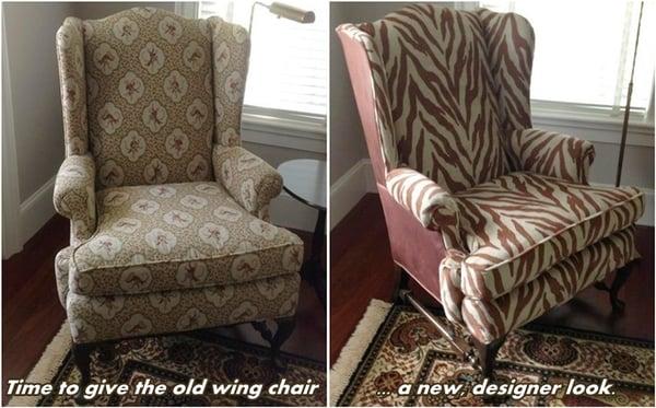 The old wing chair gets a new designer look!