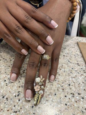 Gel French Tip manicure on natural nail.