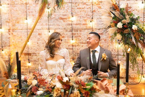 Ceremony alter turned into sweet heart table during reception