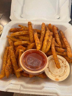 A box full of fries (They are amazing!)