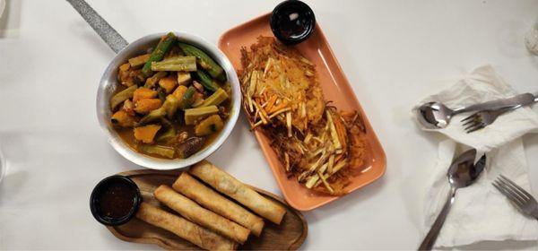 Pinakbet, Okoy Okoy and pork Lumpia