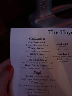 Cocktail Menu