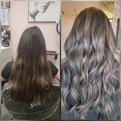 Partial balayage with haircut