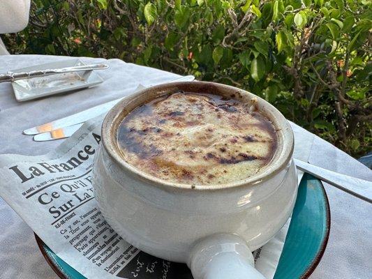 Excellent French onion Soupe á l'Oignon