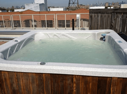 Rooftop hot tub, baby!