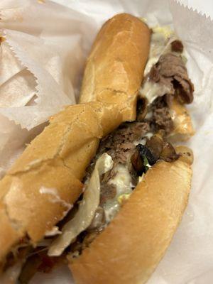 8" Steak and Cheese Sub with mushrooms