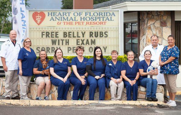 The friendly staff of Heart of Florida AH can't wait to meet you - pets get free belly rubs with their exams :)