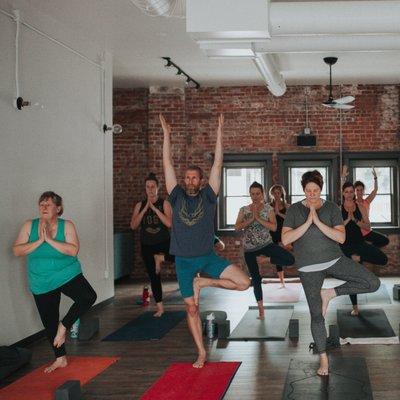 Sharing space at GIVE Yoga German Village.