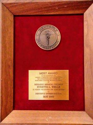 Award of Merit From Dentisply International