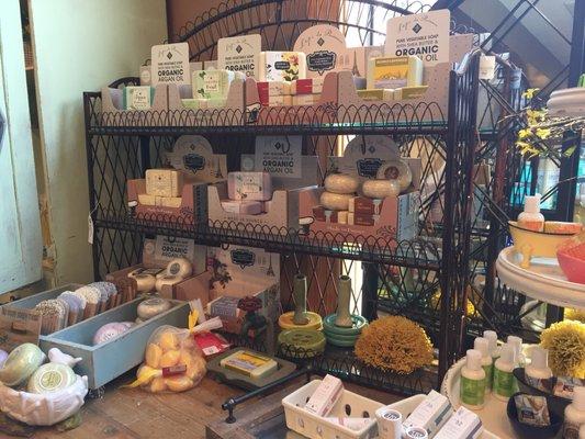 Yummy soaps and a lovely display.