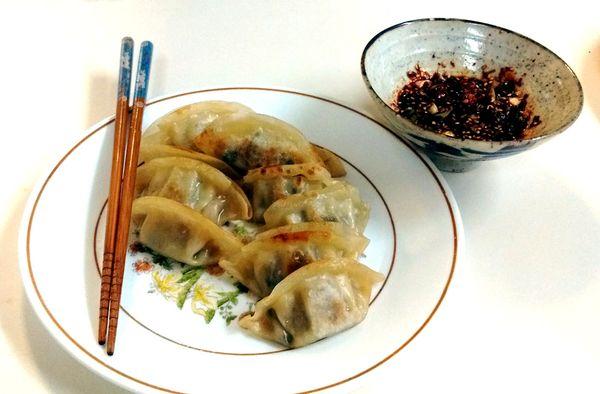 A variety of Gyoza style dumplings/potstickers available here.