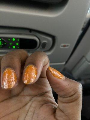 $65 hard gel manicure after two days