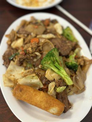 Beef pad see ew noodles with egg roll (Nov 2024)