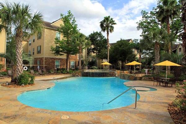 Resort-Style Pool with Waterscape