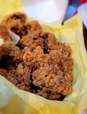 Fried chicken livers - yum!