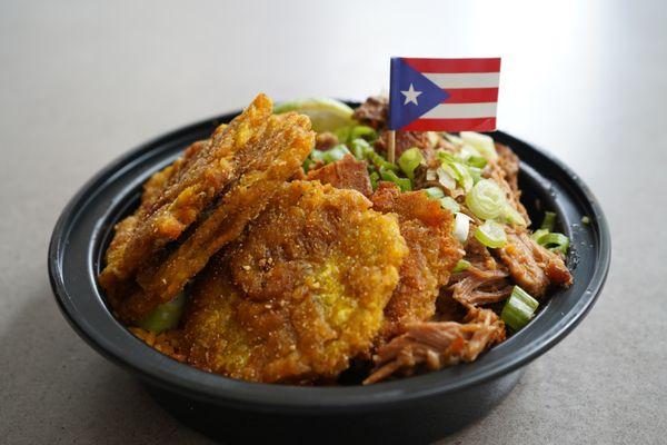 tostones with pernil