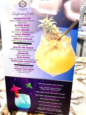 New cocktail menu 4/12/21