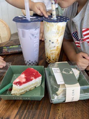 Taro milk tea Dirty Boba Monterosa Ricotta Pistachio cake