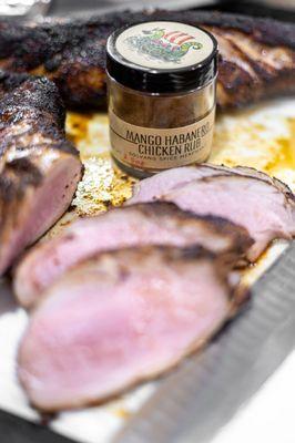 Mango Habanero Chicken Rub on Pork Loin