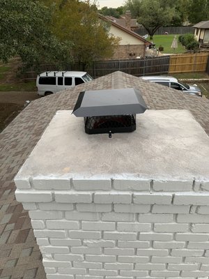 Chimney cap installed