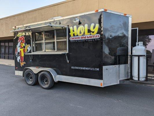 Holy Chicken and Waffles food trailer