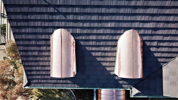 Beautiful copper accessories. Call C.H.A. Roofing for a free inspect and estimate.