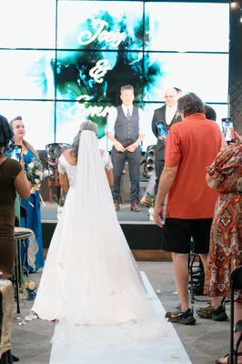 Walking down the aisle just 10 months after my surgery!