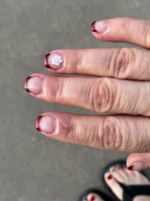 French gel manicure with Color red carpet