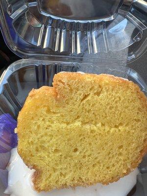 Dry lemon pound cake the outter edge was the only thing that was moist but still nasty