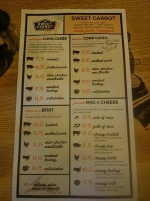 Front of menu.