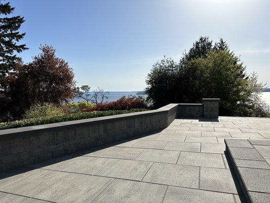 Seating wall, paver patio and steps.