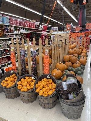 Colorful Halloween display inside store