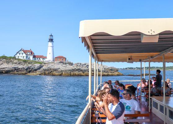 Islander at Portland Head Light lighthouse.