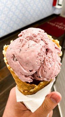 Blueberry waffle cone