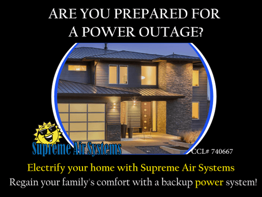 With the potential of power outages during the holidays, it's a good idea to consider a backup power source to regain your family's comfort.