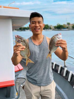 These are just two of the 29 (keeper) porgies caught!