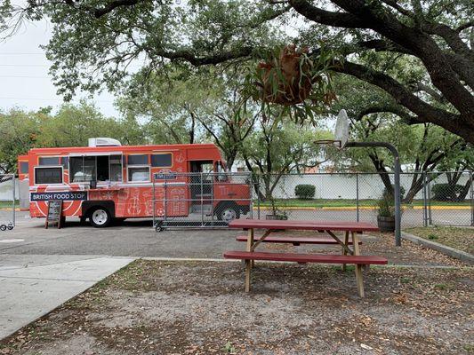 Outdoor "Biergarten garden" good food truck