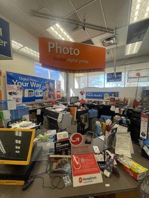 Photo center - very unorganized and dirty.