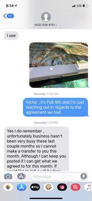 Conversations with the owner victor