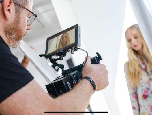 Stephen filming lifestyle video in studio