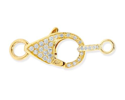 Gold and diamond lobster claw clasp