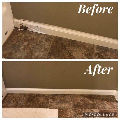 Replacement of baseboard