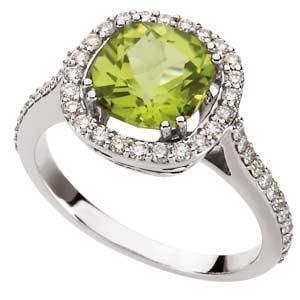 Peridot and Diamond ring