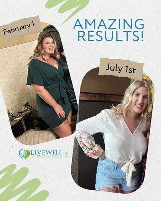 Congratulations to our very own Courtney on her amazing results from The Skinny Shot!  Courtney is down 34lbs. since February 1st!