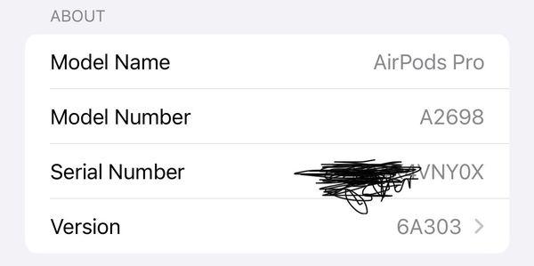 Last digits of serial number when connected to phone