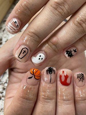 Think of a weird weekend series of your favorite Halloween nails design, you get them all for October dipping powder manicure set.